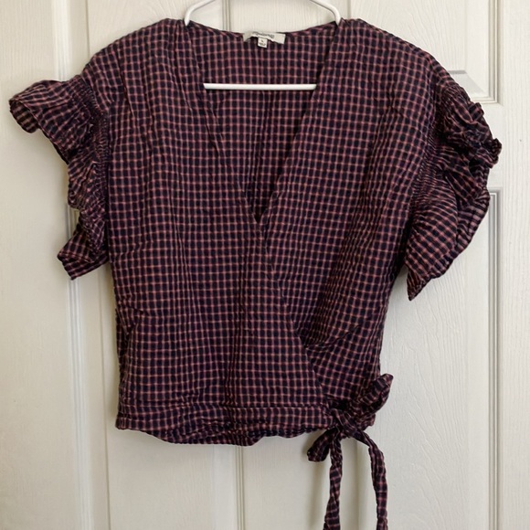 Madewell plaid wrap top - Picture 6 of 7